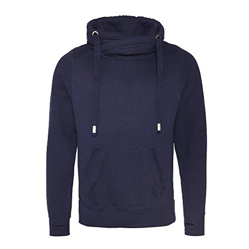 Just Hoods - Cross Neck Hoodie mit Jumbo-Kapuze/Oxford Navy, XXL von Just Hoods