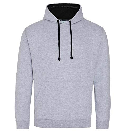 Just Hoods - Unisex Varsity Hoodie/Heather Grey/Jet Black, XL von Just Hoods