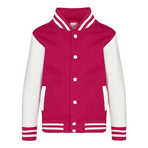Just Hoods Kinder College Jacke/Hot Pink/White, 12/13 (XL) von Just Hoods