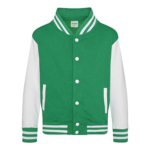 Just Hoods - Kinder College Jacke/Kelly Green/White, 12/13 (XL) von Just Hoods