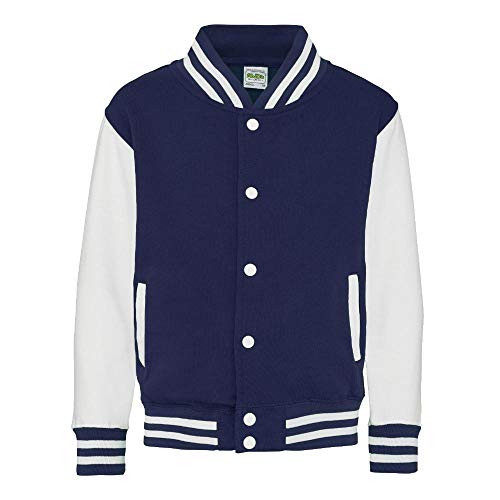 Just Hoods - Kinder College Jacke/Oxford Navy/White, 12/13 (XL) von Just Hoods