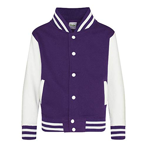 Just Hoods - Kinder College Jacke/Purple/White, 7-8 Jahre von Just Hoods