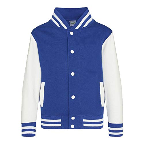 Just Hoods - Kinder College Jacke/Royal Blue/White, 7-8 Jahre von Just Hoods