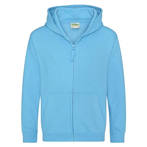Just Hoods - Kinder Sweatjacke mit Kapuze/Hawaiian Blue, 7/8 (M) von Just Hoods