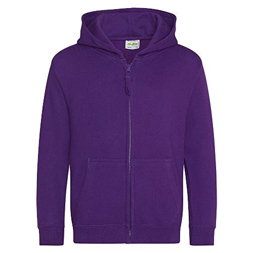 Just Hoods - Kinder Sweatjacke mit Kapuze/Purple, 9/11 (L) von Just Hoods