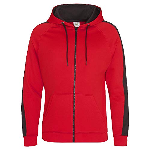 Just Hoods - Trainingsjacke mit Kapuze/Fire Red/Jet Black, XL von Just Hoods