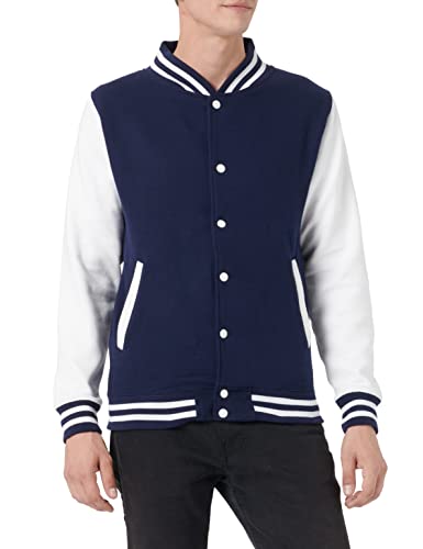 Just Hoods - Unisex College Jacke 'Varsity Jacket' Gr. - 3XL - Oxford Navy/White von Just Hoods