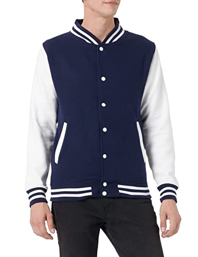 Just Hoods - Unisex College Jacke 'Varsity Jacket' BITTE DIE JH043 BESTELLEN! Gr. - S - Oxford Navy/White von Just Hoods