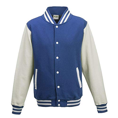 Just Hoods - Unisex College Jacke 'Varsity Jacket' BITTE DIE JH043 BESTELLEN! Gr. - S - Royal Blue/White von Just Hoods