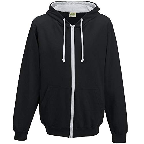 Just Hoods - Unisex Kapuzen-Sweatjacke/Jet Black/Heather Grey, XXL von Just Hoods