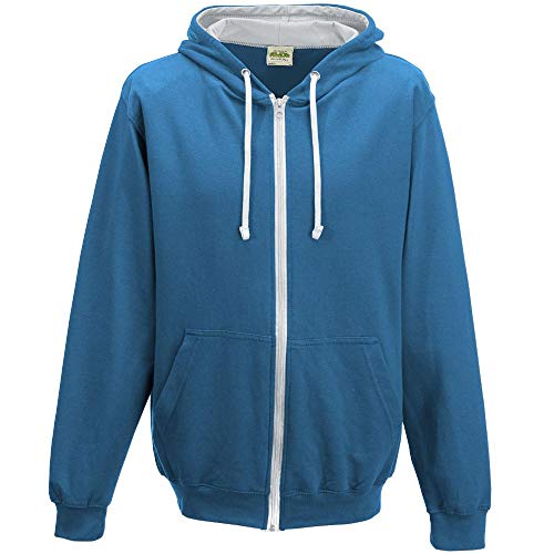 Just Hoods - Unisex Kapuzen-Sweatjacke/Sapphire Blue/Heather Grey, M von Just Hoods