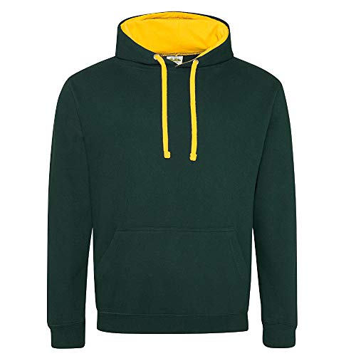 Just Hoods - Unisex Varsity Hoodie/Forest Green/Gold, L von Just Hoods