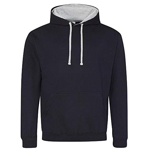 Just Hoods Unisex Varsity Hoodie/French Navy/Heather Grey, 4XL von Just Hoods