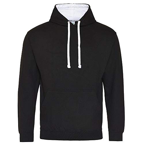 Just Hoods - Unisex Varsity Hoodie/Jet Black/Arctic White, L von Just Hoods