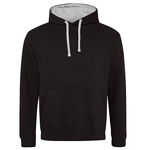 Just Hoods - Unisex Varsity Hoodie/Jet Black/Heather Grey, 4XL von Just Hoods