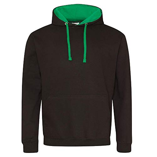 Just Hoods - Unisex Varsity Hoodie/Jet Black/Kelly Green, M von Just Hoods