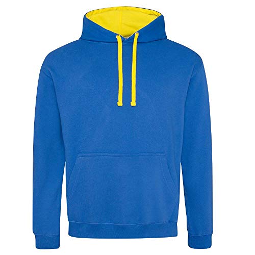 Just Hoods - Unisex Varsity Hoodie/Royal Blue/Sun Yellow, M von Just Hoods