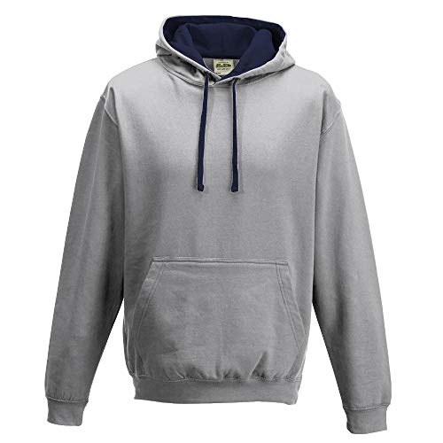 Just Hoods - Unisex Varsity Hoodie/Heather Grey/French Navy, 3XL von Just Hoods