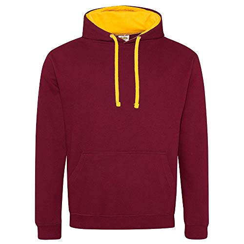 Just Hoods - Unisex Varsity Hoodie/Burgundy/Gold, L von Just Hoods