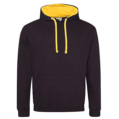 Just Hoods - Unisex Varsity Hoodie/Jet Black/Gold, XS von Just Hoods