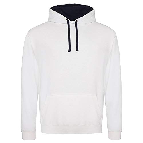 Just Hoods - Unisex Varsity Hoodie/Arctic White/French Navy, XXL von Just Hoods