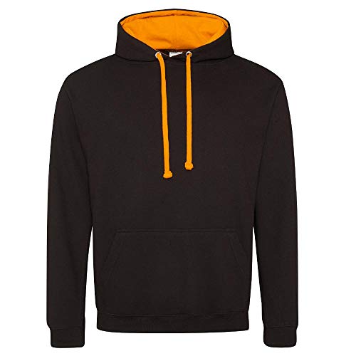 Just Hoods - Unisex Varsity Hoodie/Jet Black/Orange Crush, XXL von Just Hoods