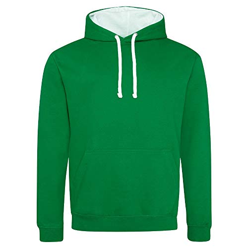 Just Hoods - Unisex Varsity Hoodie/Kelly Green/Arctic White, XXL von Just Hoods