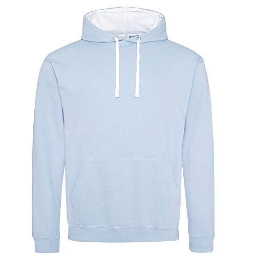 Just Hoods - Unisex Varsity Hoodie/Sky Blue/Arctic White, XXL von Just Hoods