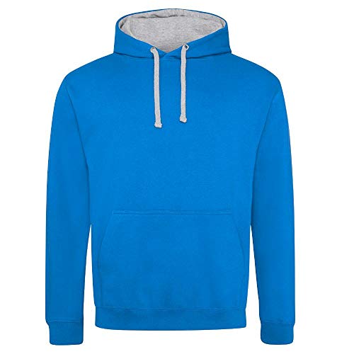 Just Hoods - Unisex Varsity Hoodie/Sapphire Blue/Heather Grey, XXL von Just Hoods