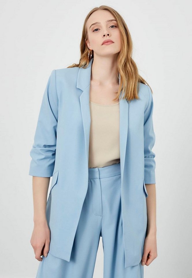 Just Like You Jackenblazer Babyblaue Jacke mit gefalteten Ärmeln von Just Like You