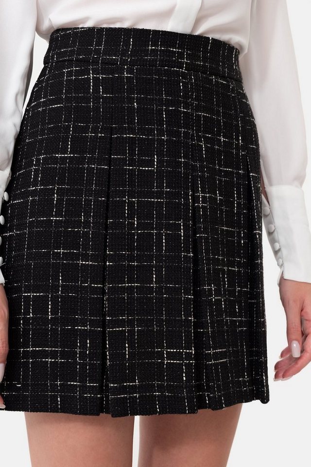 Just Like You Minirock - Schwarz karierter, ungefütterter Minirock von Just Like You
