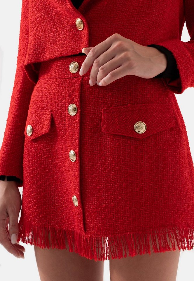 Just Like You Minirock Tweed für Damen mit Karomuster und Quasten Just Like You Minirock Tweed für Damen mit Karomuster und Quasten von Just Like You