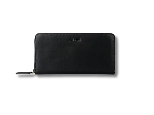 Just Lioné Damen Geldbörse Aus Echtleder – Portemonnaie Mit RFID-Schutz, Kartenfächern, Münzfach & Geschenkbox Marian (Schwarz) von Just Lioné