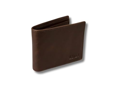 Just Lioné Herren Geldbörse Aus Echtleder – Klassische Billfold Mit RFID-Schutz, Ausweisfach, Münzfach & Geschenkbox Max (Dunkelbraun) von Just Lioné