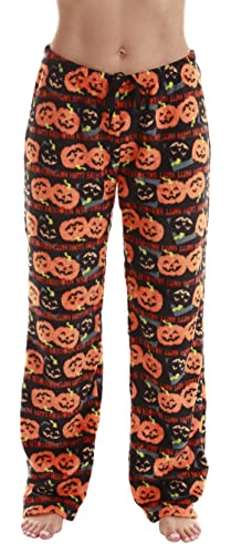 Just Love Plüsch-Pyjamahose für Damen, Schwarz - Halloween-Kürbis, Large Just Love Plüsch-Pyjamahose für Damen, Schwarz - Halloween-Kürbis, Large von Just Love