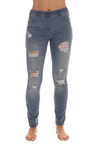 Just Love Ripped Denim Jeggings für Damen Jeans Leggings - Blau - X-Groß von Just Love