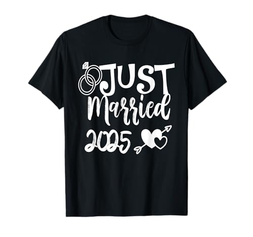 Just Married 2025 Liebe und Eheringe Feier für das Brautpaar T-Shirt Just Married 2025 Liebe und Eheringe Feier für das Brautpaar T-Shirt von Just Married 2025 Design Shirt Gifts