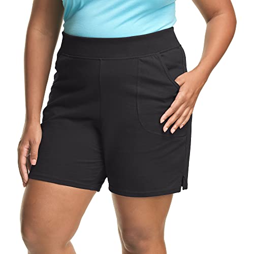 JUST My Size Damen Plus Jersey Shorts - Schwarz - 1X von Hanes