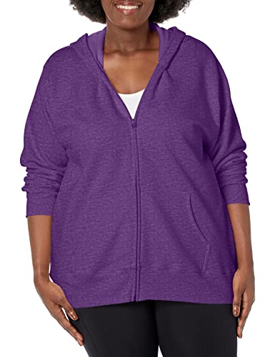 JUST MY SIZE Damen Plus Size EcoSmart Full-Zip Hoodie, Violet Splendor Heather, 5X-Large von Just My Size