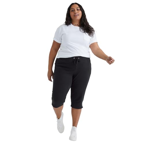 JUST MY SIZE Damen French Terry Capri - Schwarz - 2X von Just My Size