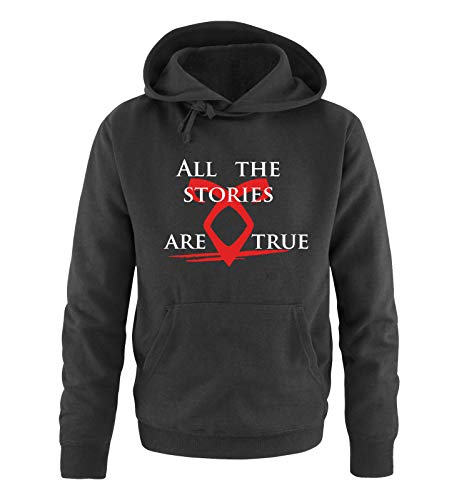 Just Style It - All The Stories Are True - Shadowhunters - Herren Hoodie - Schwarz / Weiss-Rot Gr. L von Just Style It