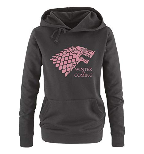 Just Style It - Fire and Blood - Game of Thrones - Damen Hoodie - Schwarz / Rosa Gr. M von Just Style It