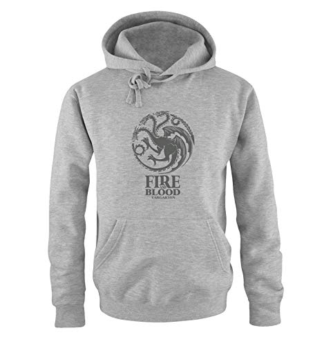 Just Style It - Fire and Blood - Game of Thrones - Herren Hoodie - Grau/Grau Gr. 4XL von Just Style It