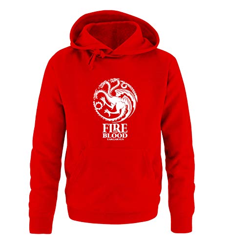 Just Style It - Fire and Blood - Game of Thrones - Herren Hoodie - Rot/Weiss Gr. L von Just Style It