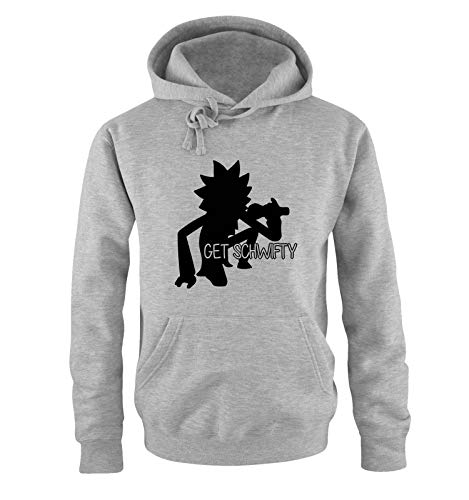 Just Style It - Get Schwifty - Rick and Morty - Herren Hoodie - Grau / Schwarz Gr. M von Just Style It