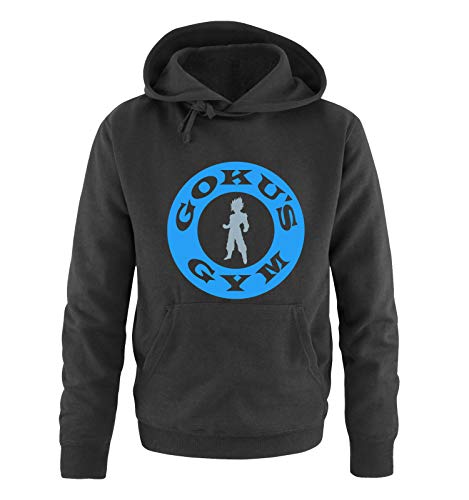 Just Style It - Goku's Gym - Dragonball - Herren Hoodie - Schwarz/Blau-Eisblau Gr. XL von Just Style It