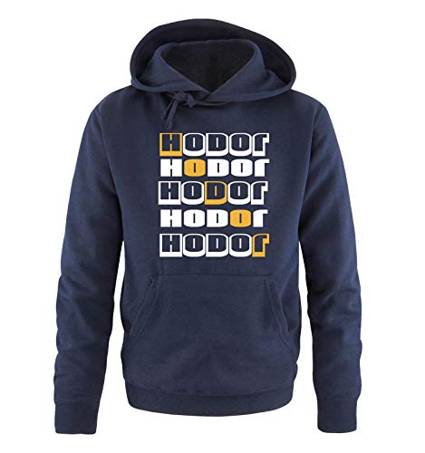 Just Style It - Hodor Hodor Hodor Hodor Hodor - Game of Thrones - Herren Hoodie - Navy / Weiss-Gelb Gr. XL von Just Style It
