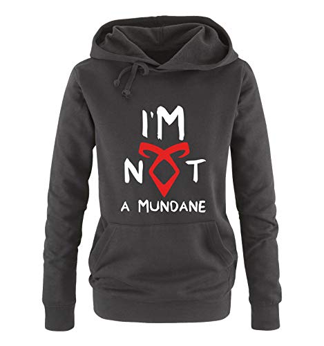 Just Style It - I'm NOT a Mundane - Shadowhunters - Damen Hoodie - Schwarz / Weiss-Rot Gr. L von Just Style It