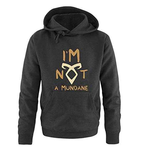 Just Style It - I'm NOT a Mundane - Shadowhunters - Herren Hoodie - Schwarz / Hellbraun-Beige Gr. M von Just Style It