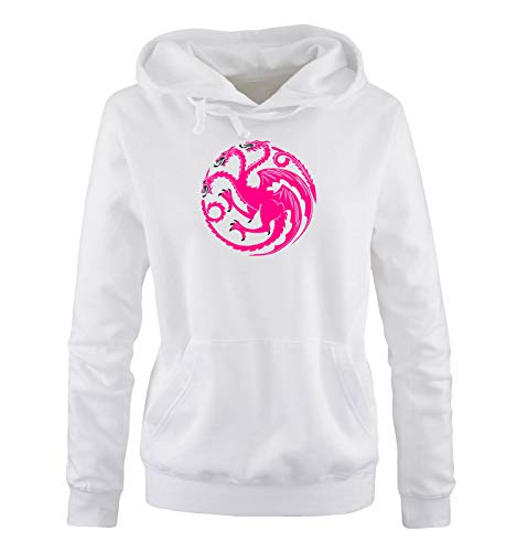 Just Style It - I'm not a Princess - I'm a Khaleesi - Game of Thrones - Damen Hoodie - Weiss / Schwarz-Pink Gr. L von Just Style It